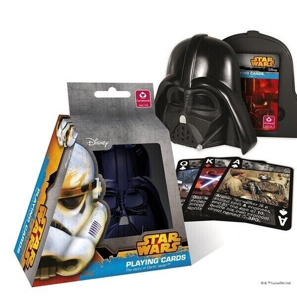 STAR WARS DARTH VADER CARTE GIOCO IN CUSTODIA CASCO,THE STORY DARTH VADER NUOVO