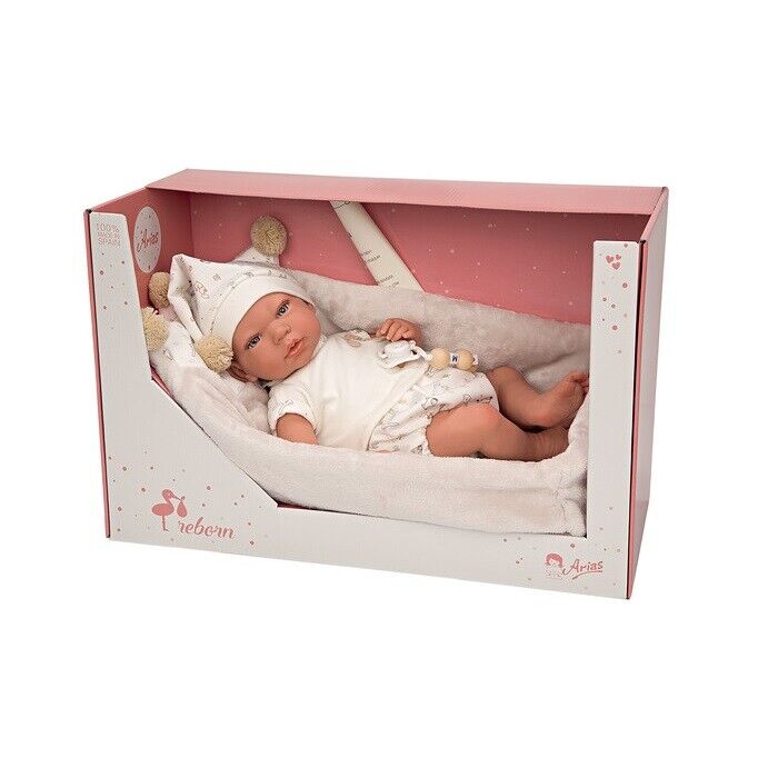 Arias Bambola Reborn 45 cm con Ciuccio e Accessori Inclusi