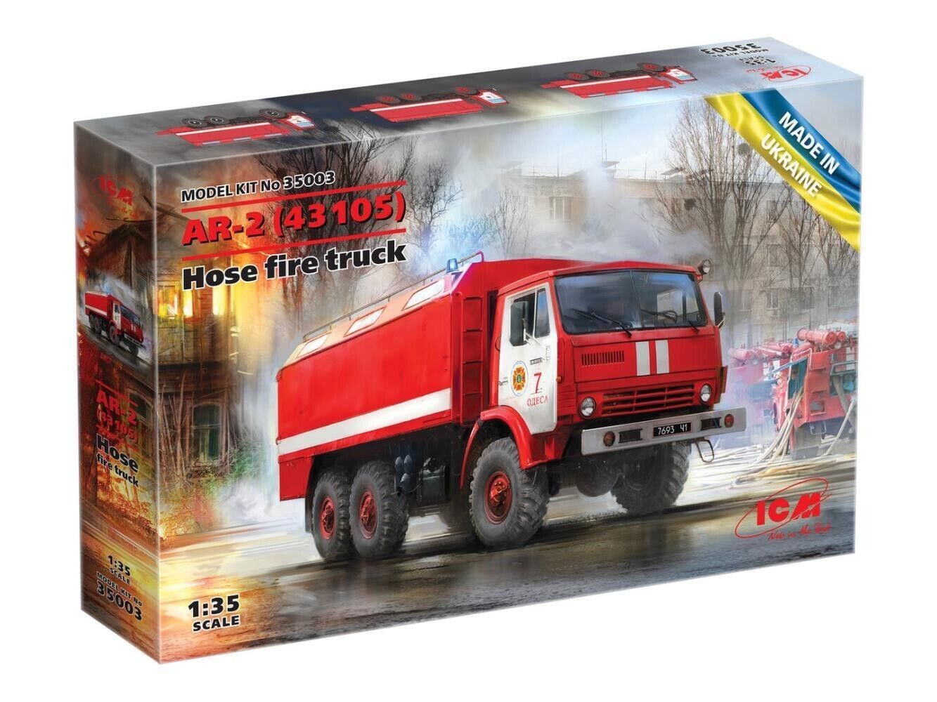 ICM 1:35 KIT CAMION VIGILI DEL FUOCO HOSE FIRE TRUCK AR-2 (43105) ART 35003