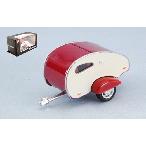 CARAVAN I 1960 BEIGE/RED 1:43 Cararama Campers-Roulottes Die Cast Modellino