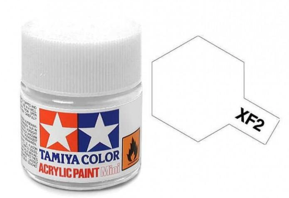 Tamiya Acrylic Color XF2  Flat White - Bianco Opaco 23ml | TC81302