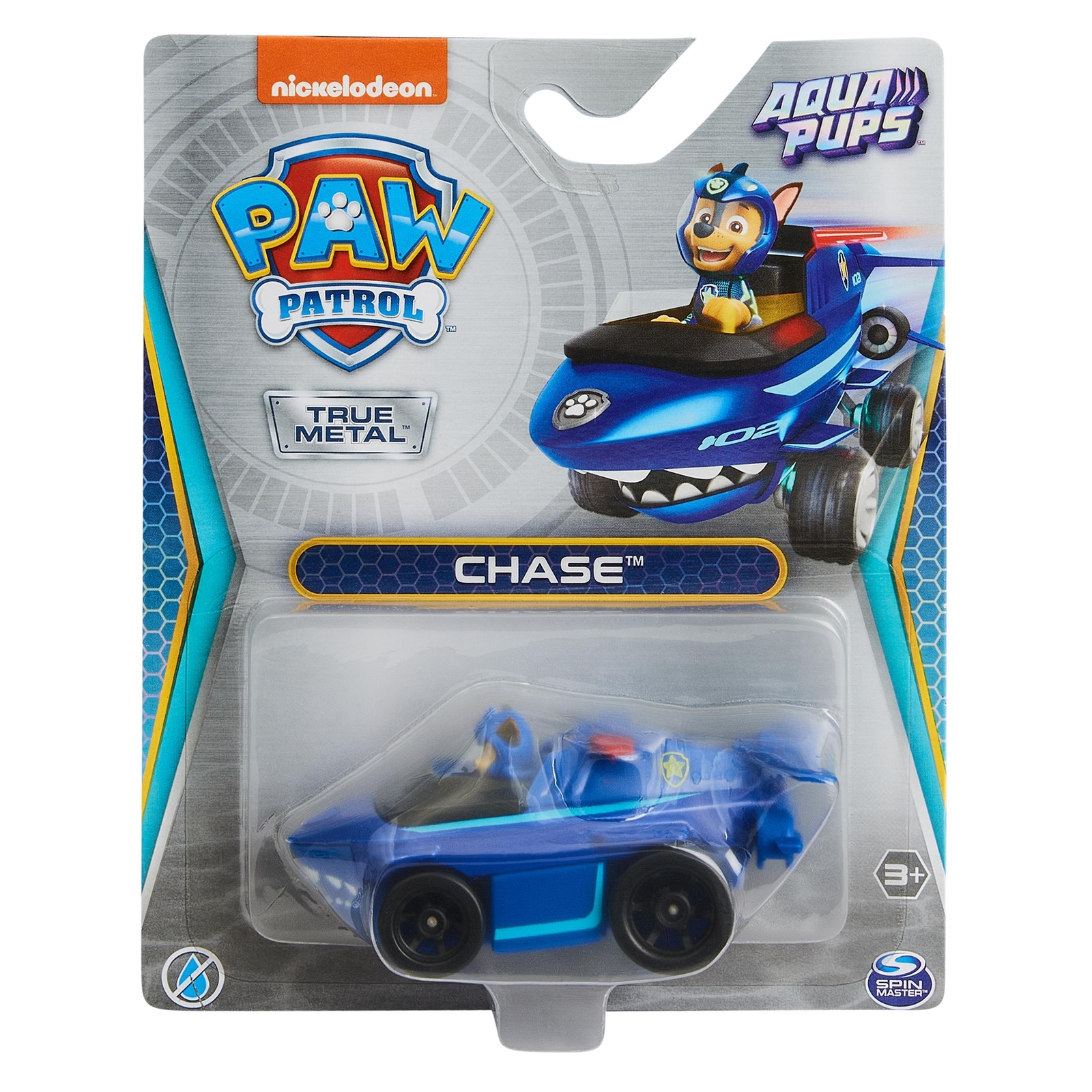 Spin Master Personaggio Paw Patrol Con Veicolo Aqua Pups True Metal 6065501-Spin