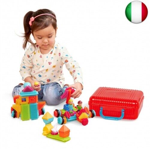 Bristle Blocks Battat-Costruzioni a Pettine, Valigetta, 85 pezzi, 3071Z 