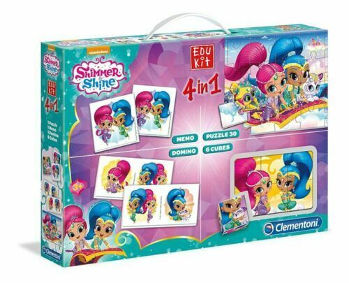 CLEMENTONI EDU KIT SHIMMER & SHINE 4 in 1 MEMO DOMINO PUZZLE CUBI 3+ E104