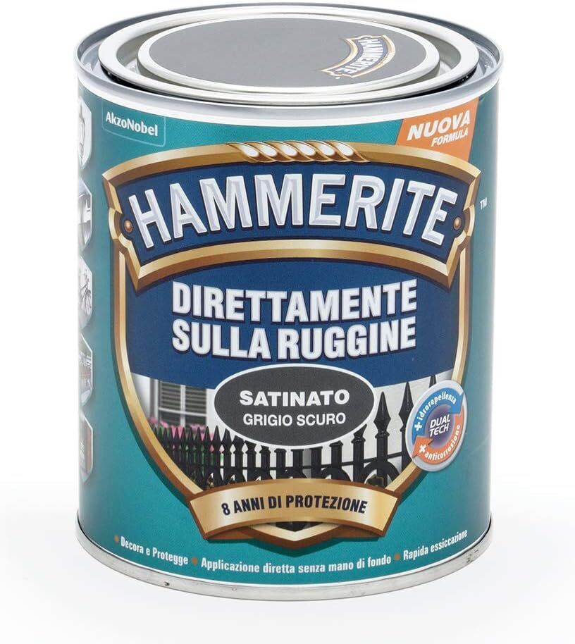 Hammerite Direttamente Sulla 750 ml (Confezione da 1), Grigio Scuro Satinato