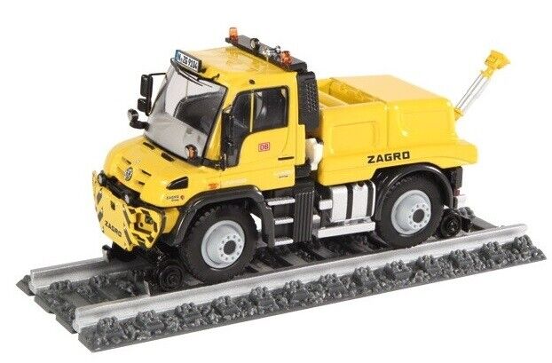 NZG - MERCEDES BENZ Unimog U 430 giallo ZAGRO ferroviario/stradale tedesco DB...