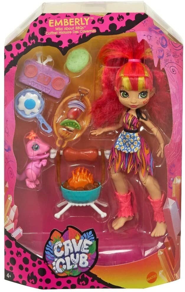 Cave Club GNL96 ​Playset Merenda Preistorica con Bambola Emberly Dinosauro Domes