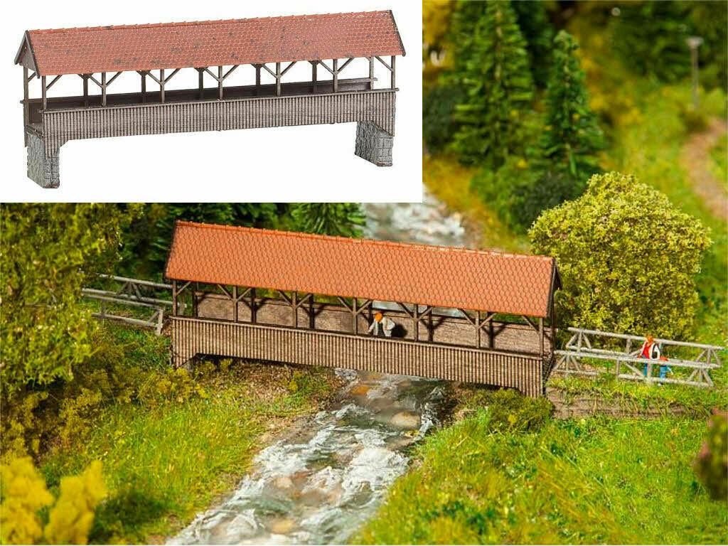 Faller Scala N 222574 Ponte pedonale coperto Nuovo OVP