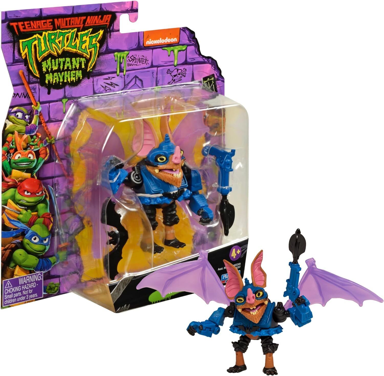 Turtles Movie -Turtles Mutant Mayhem - Wingnut personaggio base 12 cm, Giochi Pr
