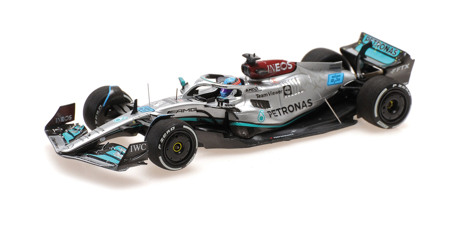 Minichamps 1:43 MERCEDES AMG W13 GEORGE RUSSELL 3RD FRENCH GP 2022 - 417221263