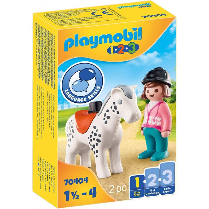 Originale PLAYMOBIL 1.2.3 70404 - Cavaliere Con Cavallo