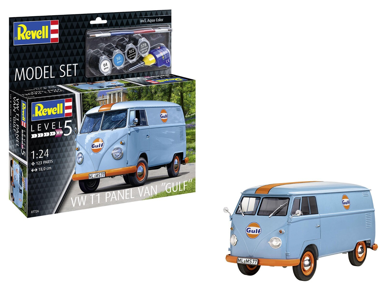 REVELL, Modello con verniciatura da assemblare - Furgone VW Type 1 GULF , 1/2...