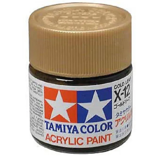 Tamiya Colore acrilico ORO  LUCIDO plastica metallo TAMIYA X-12 10ml