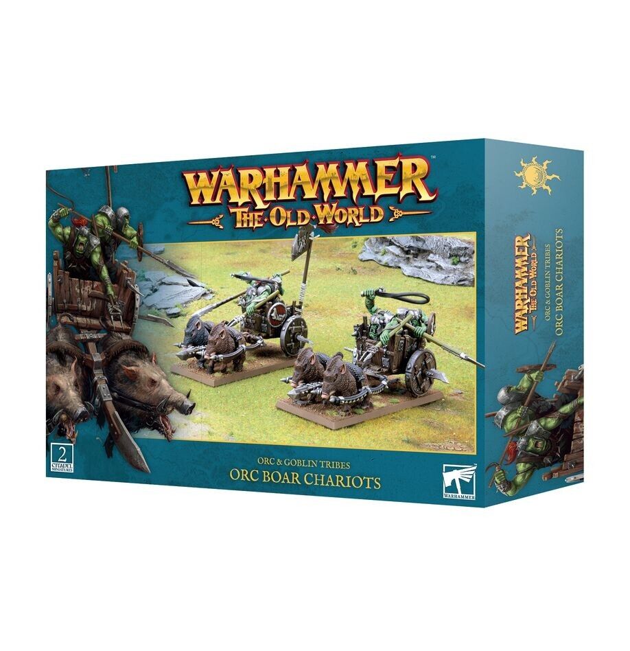 ORC BOAR CHARIOTS set di 2 miniature ORC & GOBLIN TRIBES warhammer THE OLD WORLD