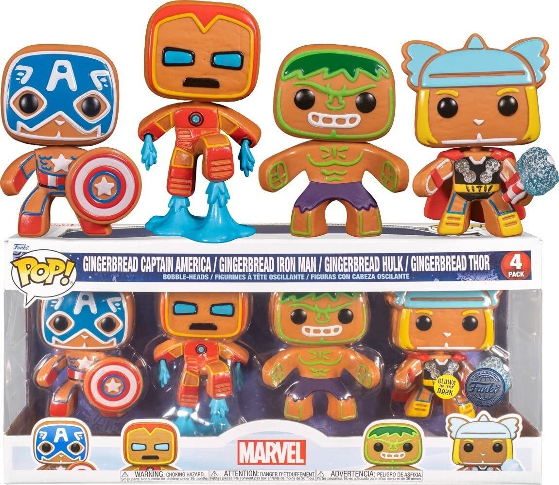 Funko POP! 4 Pack Captain America & Iron Man & Hulk & Thor (Marvel) Special Edit