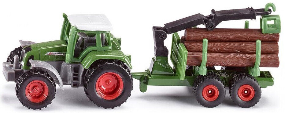 SIKU, Trattore FENDT 926 Vario incl. skidder forestale con gru e 6 tronchi, ,...