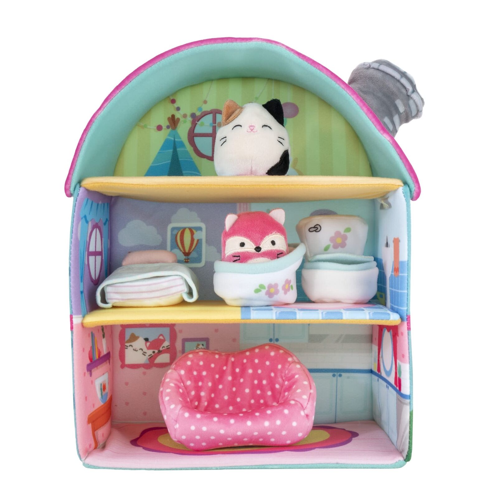 Squishville by Squishmallows SQM0049 Fifi’s Cottage Townhouse, Two 2 Mini-Squish