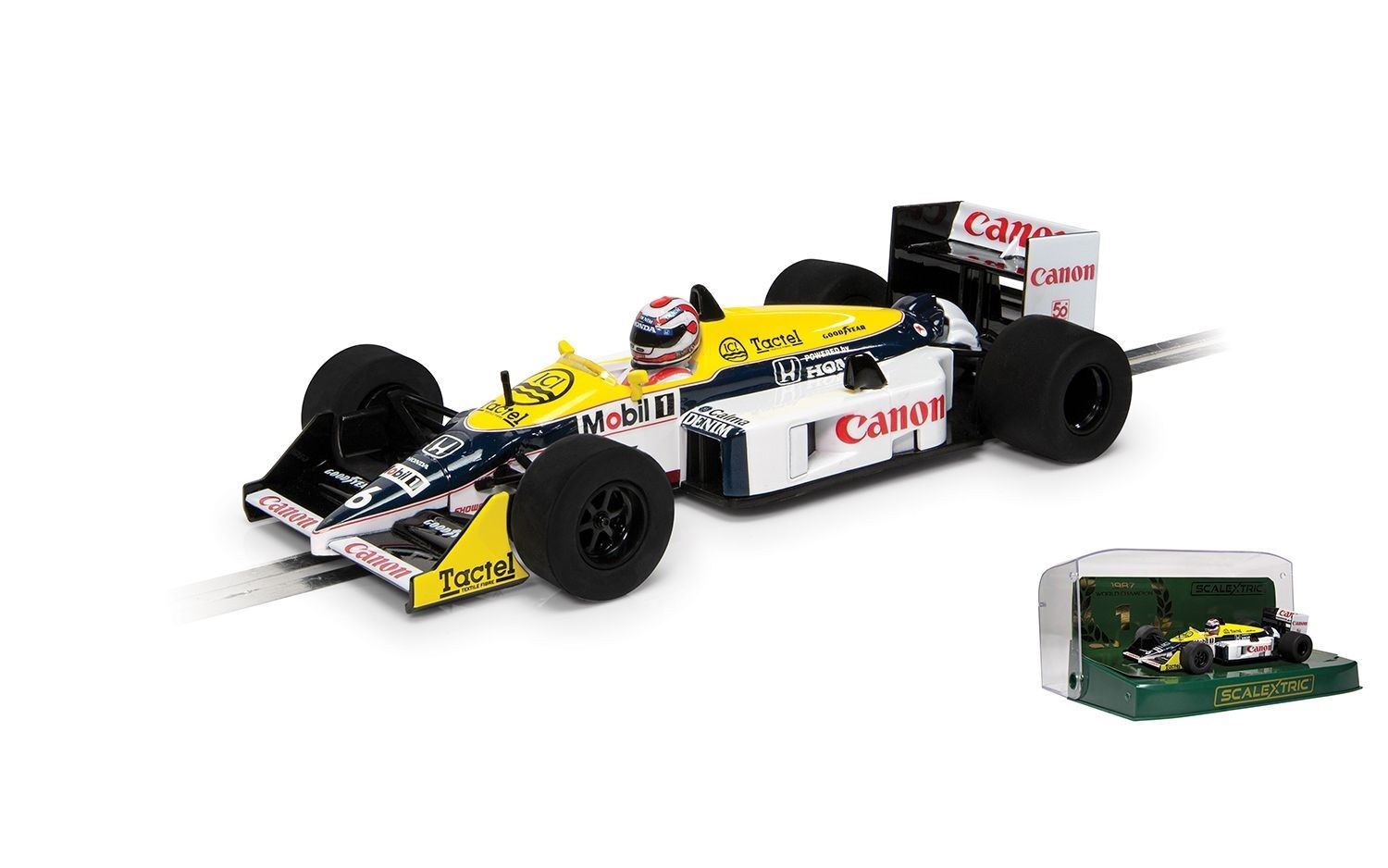 Scalextric 1:3 2 Slot Car Williams FW11 Nelson Piquet 1987 World Champion -
