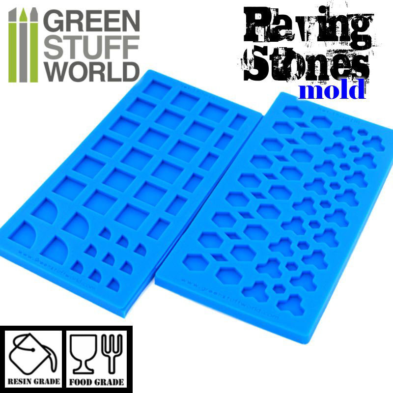 Pack x2 Stampi silicone PAVIMENTO DI PIETRA - Creativi pavimenti modello