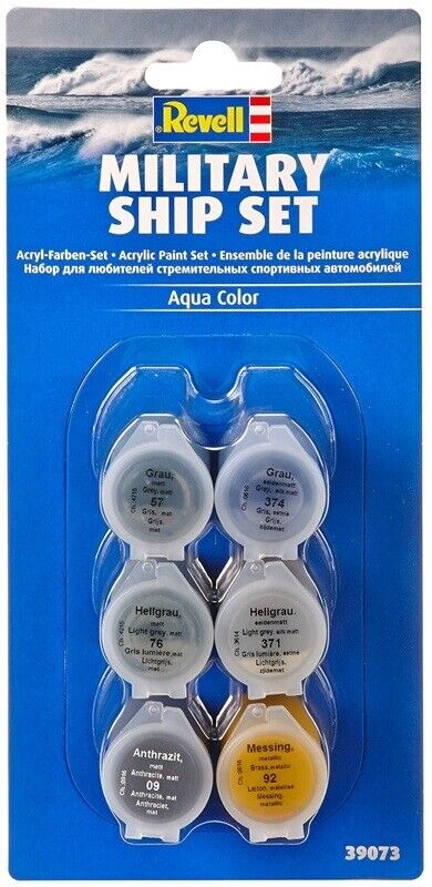 REVELL - Pittura acrilica Military Ship Set 6 colori vasetto da 5 ml -  - REV...