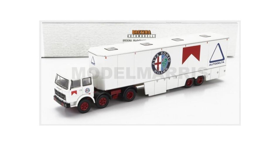 BREKINA PLAST 58576 FIAT - 691 T TRUCK TEAM AUTODELTA ALFA ROMEO CAR TRANSPORTER