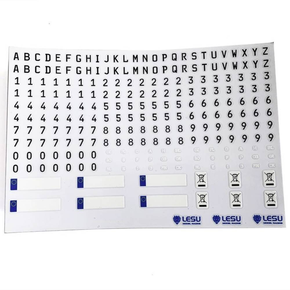 Thicon Models 50413 Nummernschild-Sticker 1:14 Foglio delle decalcomanie 1 pz.