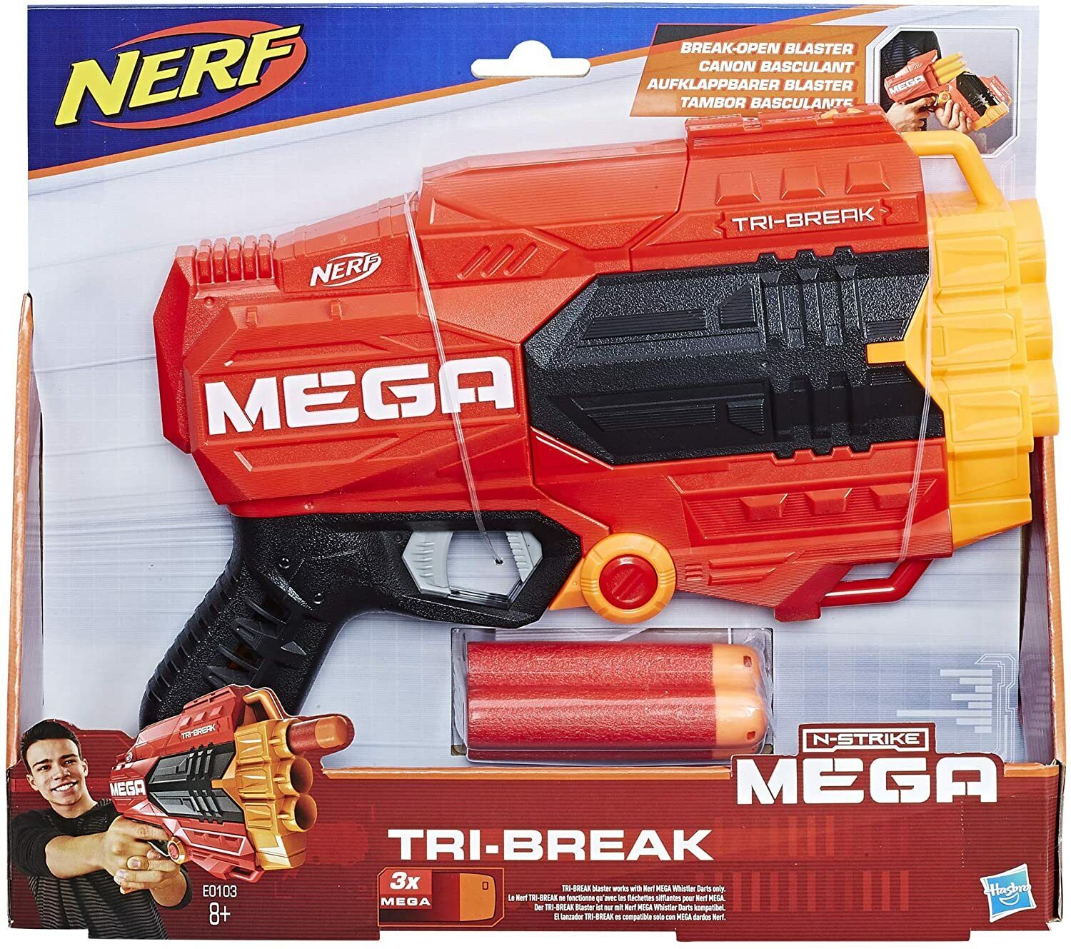 pistola NERF N-STRIKE ELITE MEGA TRI-Break aria E0103 Hasbro