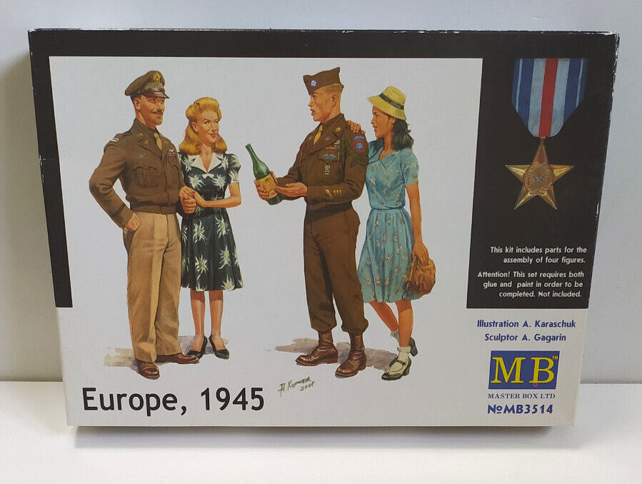 MB MASTER BOX 1:35 KIT SOLDATI  2 SOLDATINI E 2 FIGURE   EUROPE 1945  ART MB3514