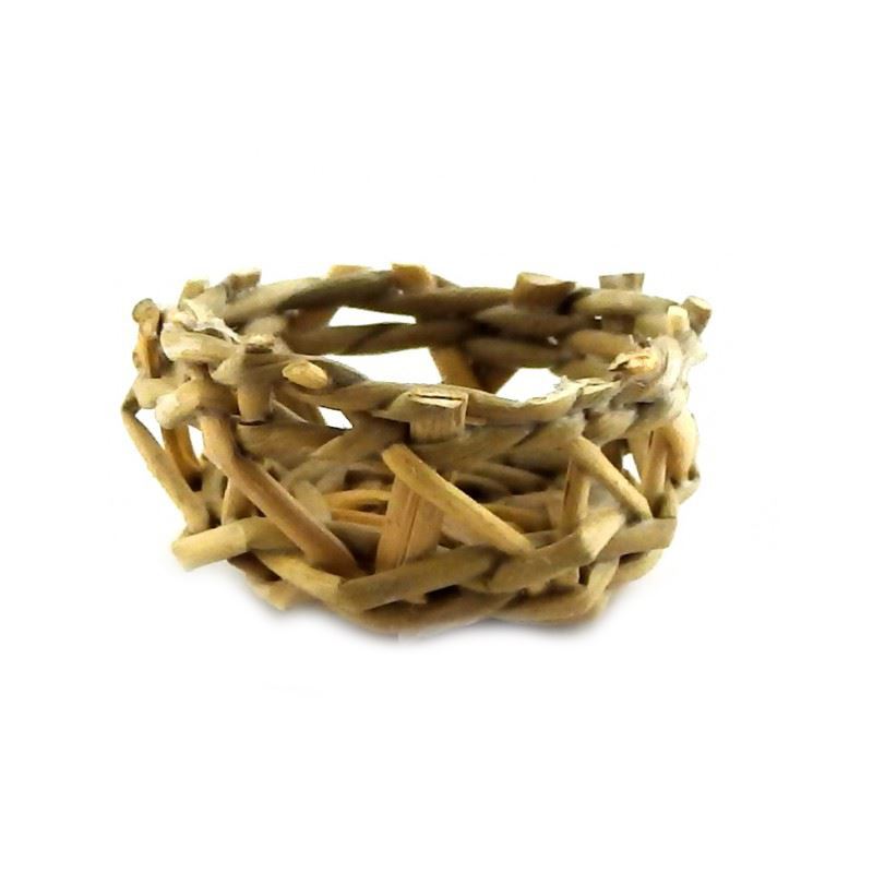 Bambole Casa Rustico Rotondo Wicker Basket Miniatura 1:12 Scala Accessorio