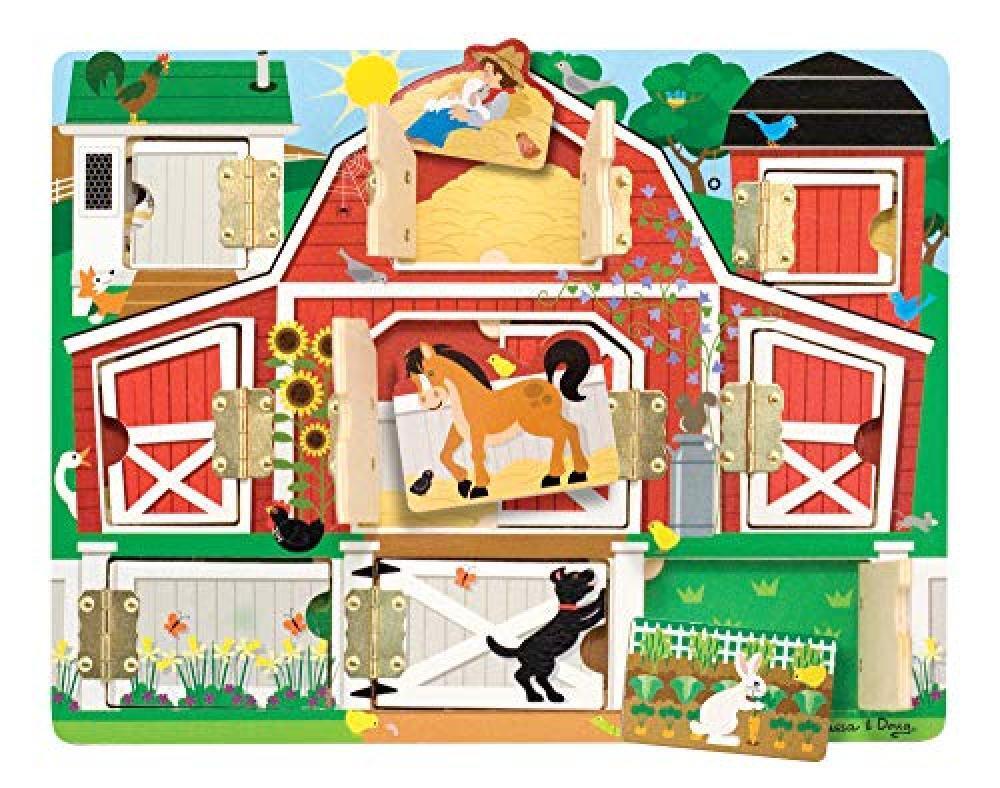 (TG. Farm Hide & Seek Board) Melissa and Doug Gioco in legno Il gioco del nascon