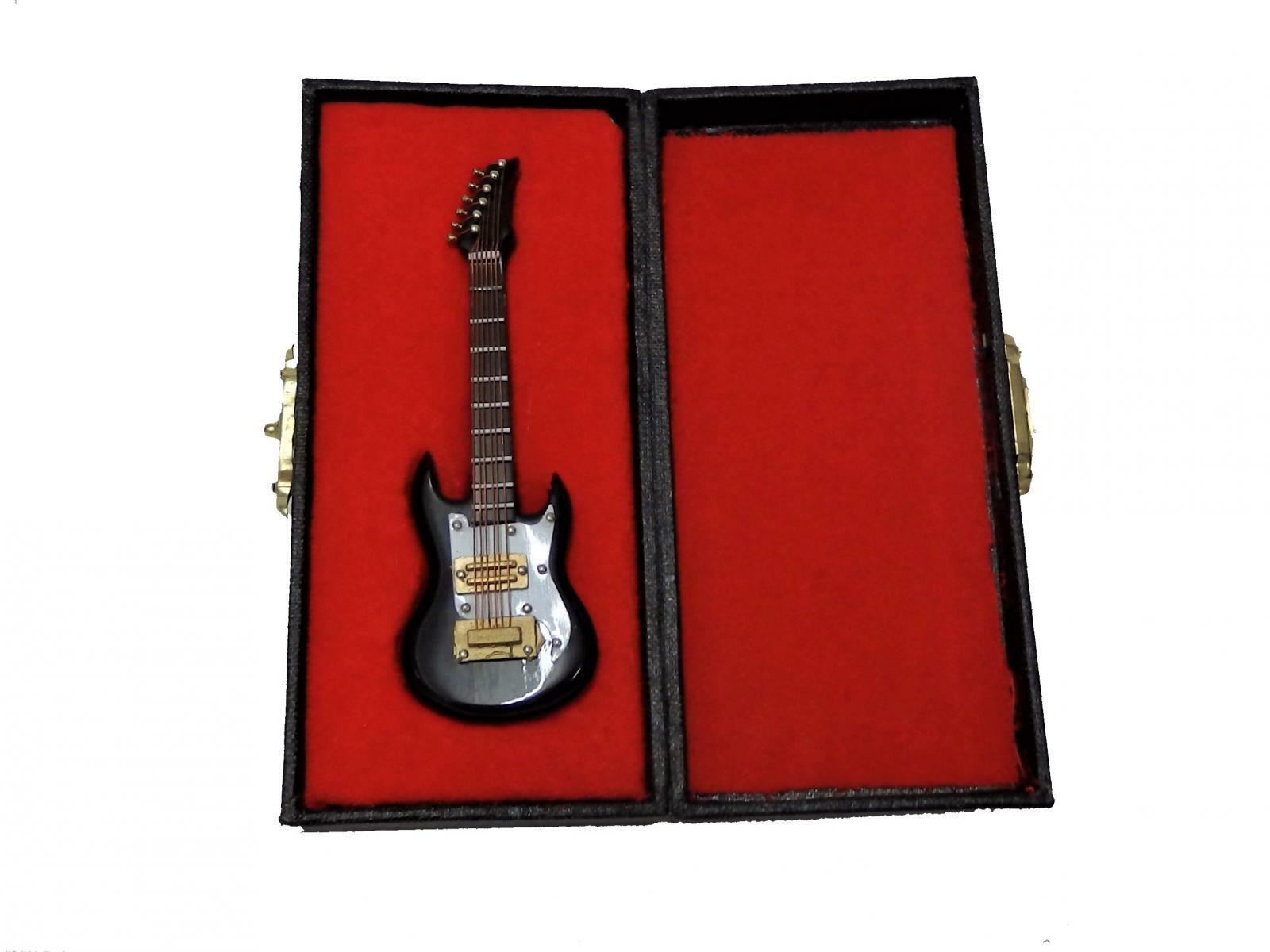 Casa Delle Bambole Ibanez Chitarra Miniatura Musica Stanza Strumento 1:12 Nero