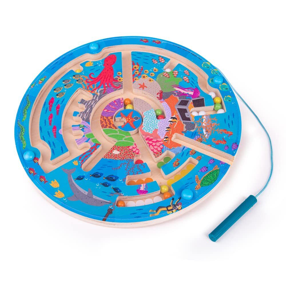 Bigjigs Toys, Aquatic Maze Puzzle, Wooden Toys, Jigsaw Puzzle, Wooden Puzzle, Fa