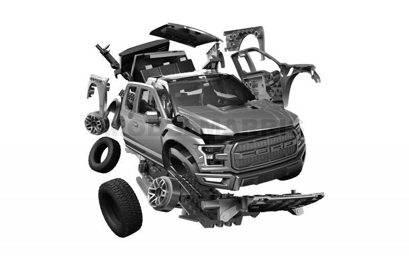 AIRFIX J6053 QUICKBUILD Ford F-150 Raptor - Grey