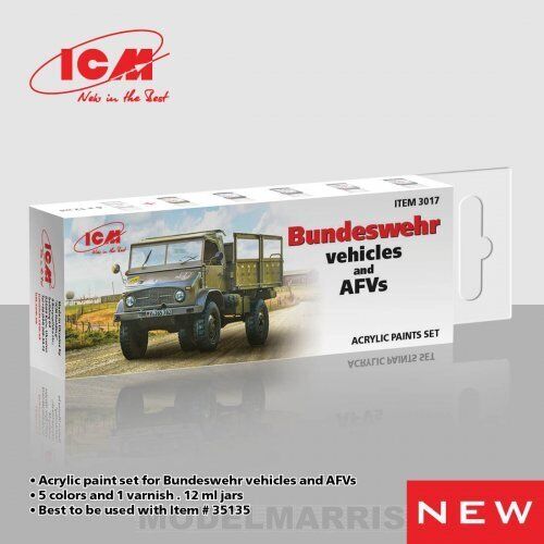 ICM 3017 Acrylic Paint Set for German military trucks ( 1970 -1980)
