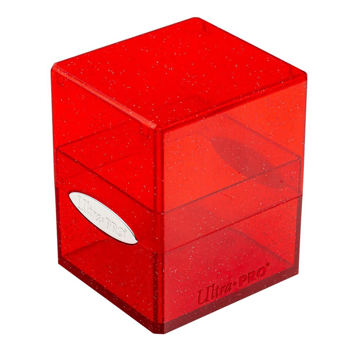 Ultra Pro - Satin Cube 100+ Standard Size Card Deck Box (Red Glitter) - Protect