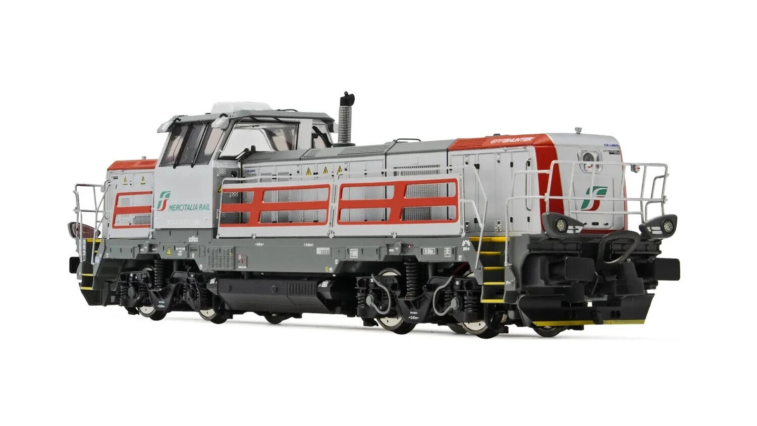 RIVAROSSI HR2900 Effishunter 1000 Mercitalia Rail, livrea alluminio, fasce rosse