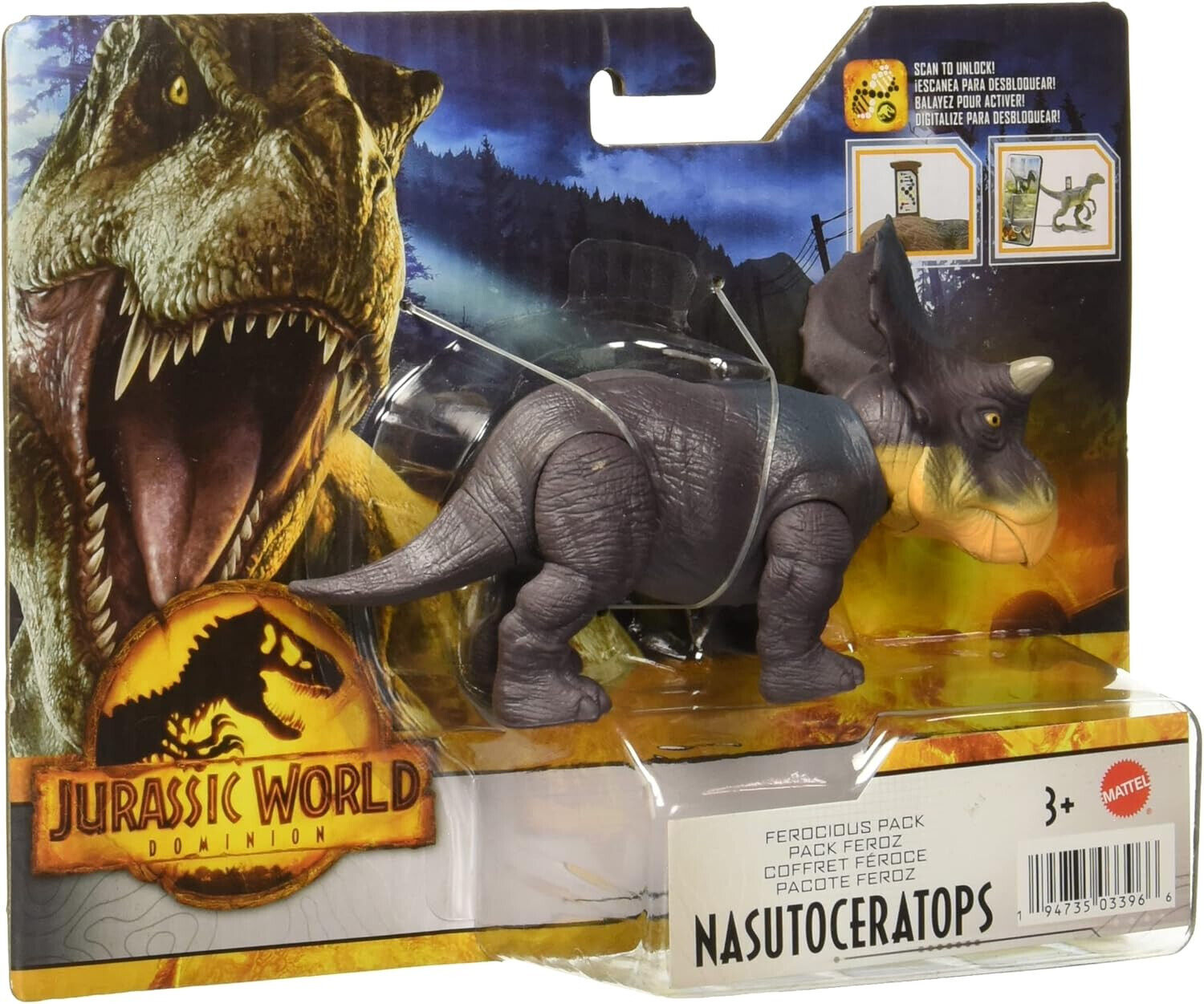 Jurassic World - Nasutoceratops - dinosauro -gioco - bambino - Mattel