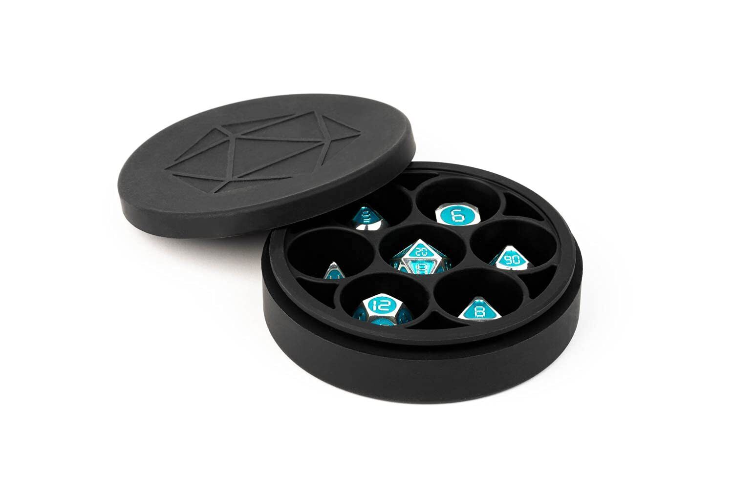 FanRoll by Metallic Dice Games Silicone Round Dice Case: Black, Role Playing Gam