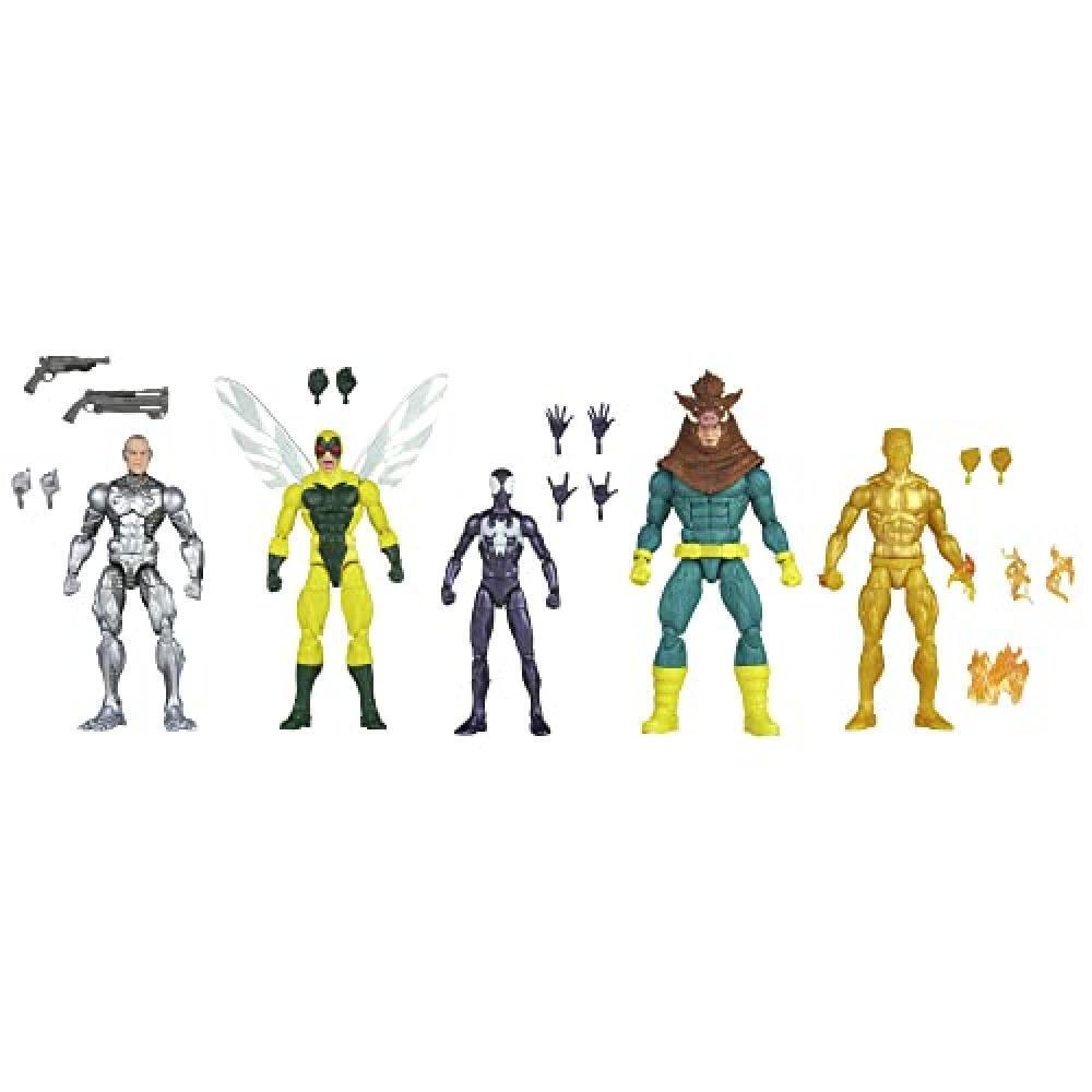 Hasbro Marvel Legends Series, Confezione da 5 Action Figure di Spider-Man, Multi