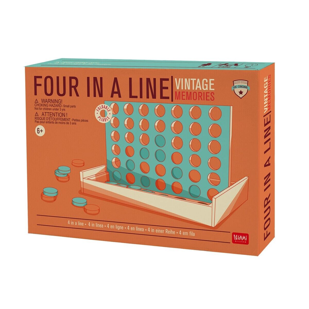 FORZA 4 in legno LEGAMI gioco da tavolo CLASSICO four in a line VINTAGE MEMORIES