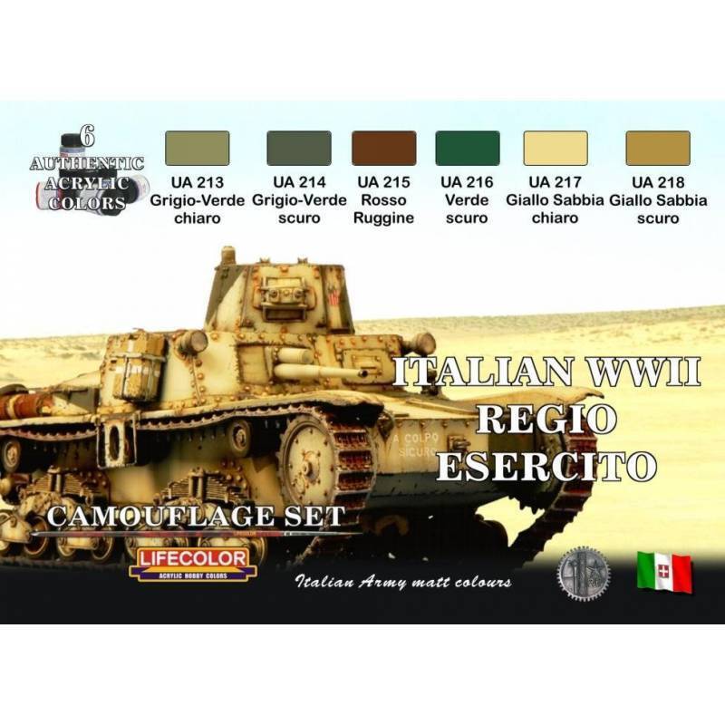 Pittura Italian Seconda Guerra Mondiale Regio Esercito 6x 22ml Acrilico Colour