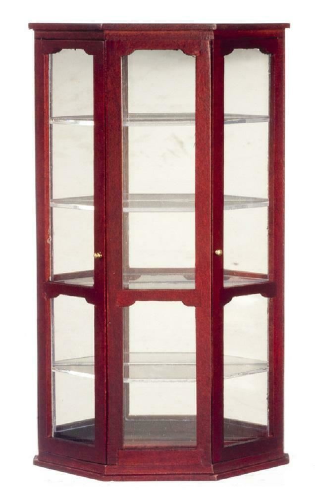 Bambole Casa Mogano a Specchio Cina Cabinet Curio Esposizione Negozio Custodia