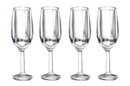 Bambole Casa Champagne Flutes Prosecco Occhiali Sala da Pranzo Accessori 1:12