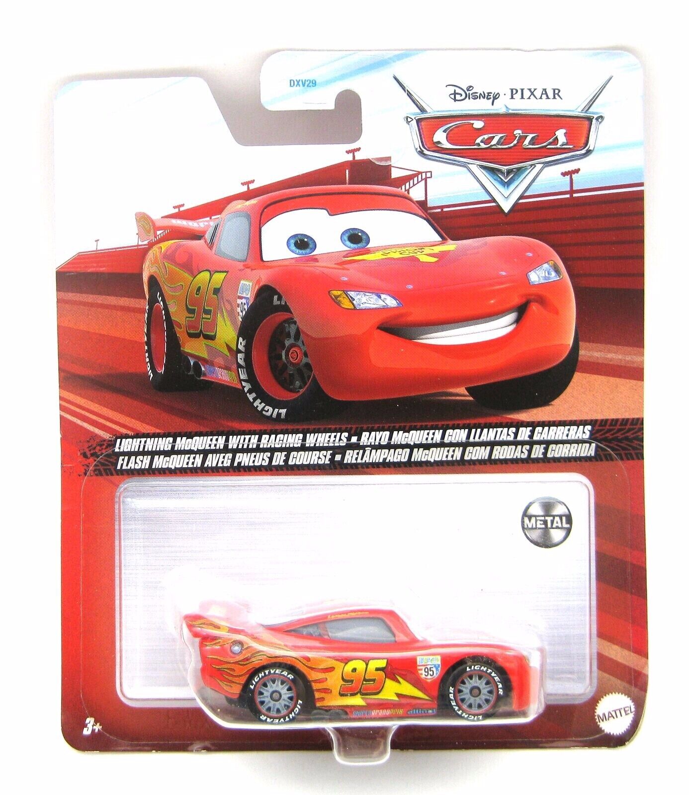 Mattel Disney Cars Lightning McQueen With Racing Wheels  1:55