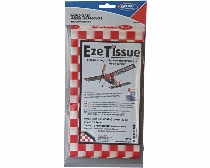 Deluxe Materials BD74 Eze Tissue Red Chequer 75x50cm (3pcs) modellismo