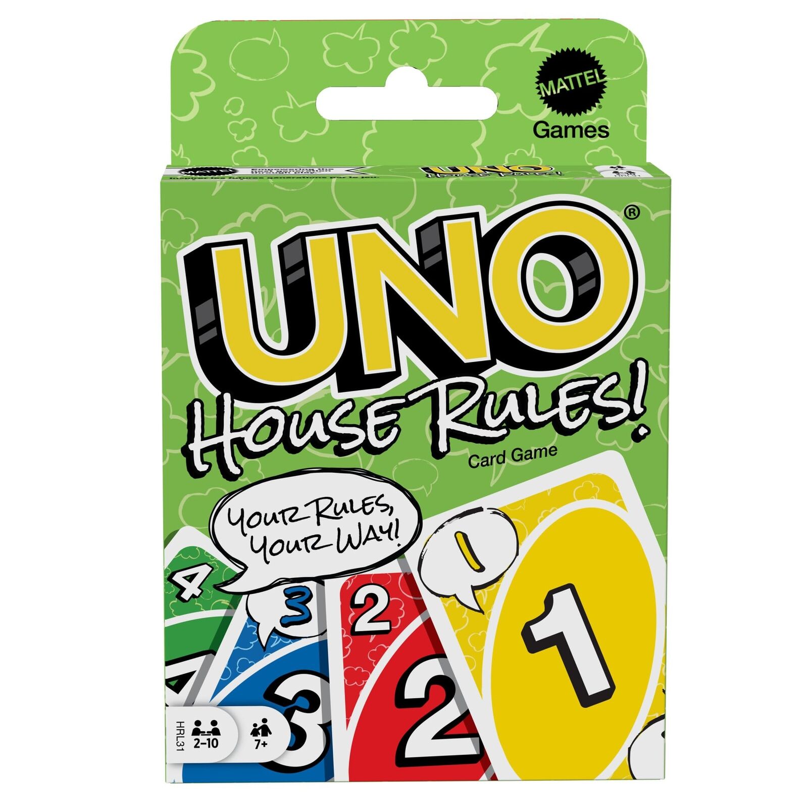 Mattel Games UNO House Rules Card Game for Family Night, Game Night, Travel, Cam
