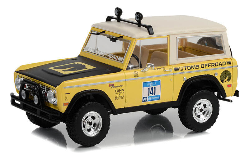 GREENLIGHT - 1969 FORD Bronco #141 REBELLE RALLYE Toms OFFROAD - 1/18 - GREEN...