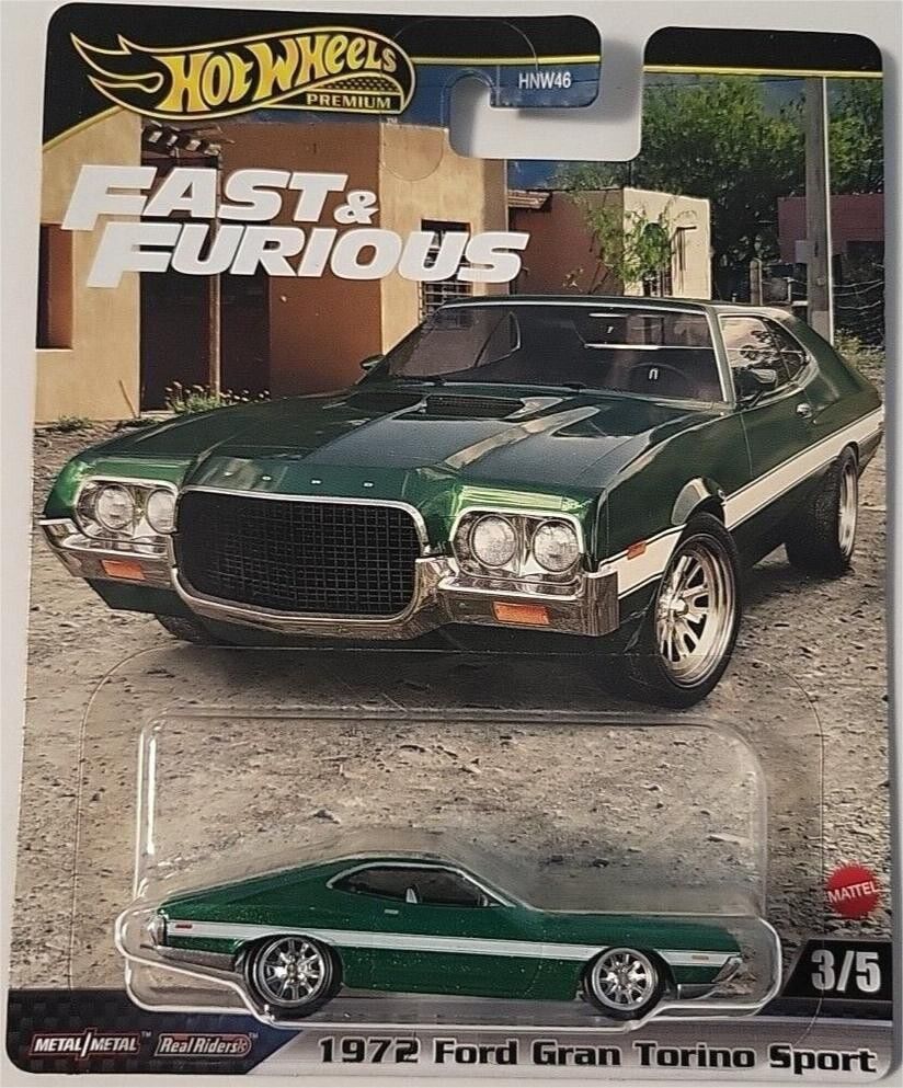 FAST FURIOUS Modello Auto FORD GRAN TORINO 1972 Scala 1:64 8cm Hot Wheels HYP72