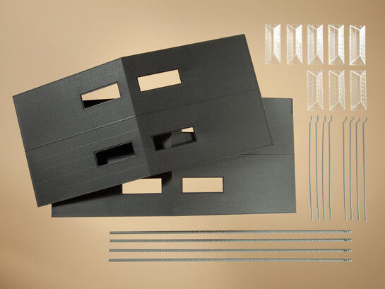 Auhagen kit 80301 Ho 2 Completo Tetti Con Skylights Gutters E Drain Tubo