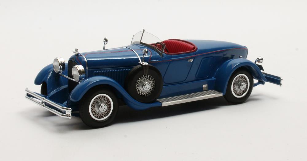 MATRIX SCALE MODELS - DUESENBERG Modello X McFarlan Barca Roadster Blu 1927 -...